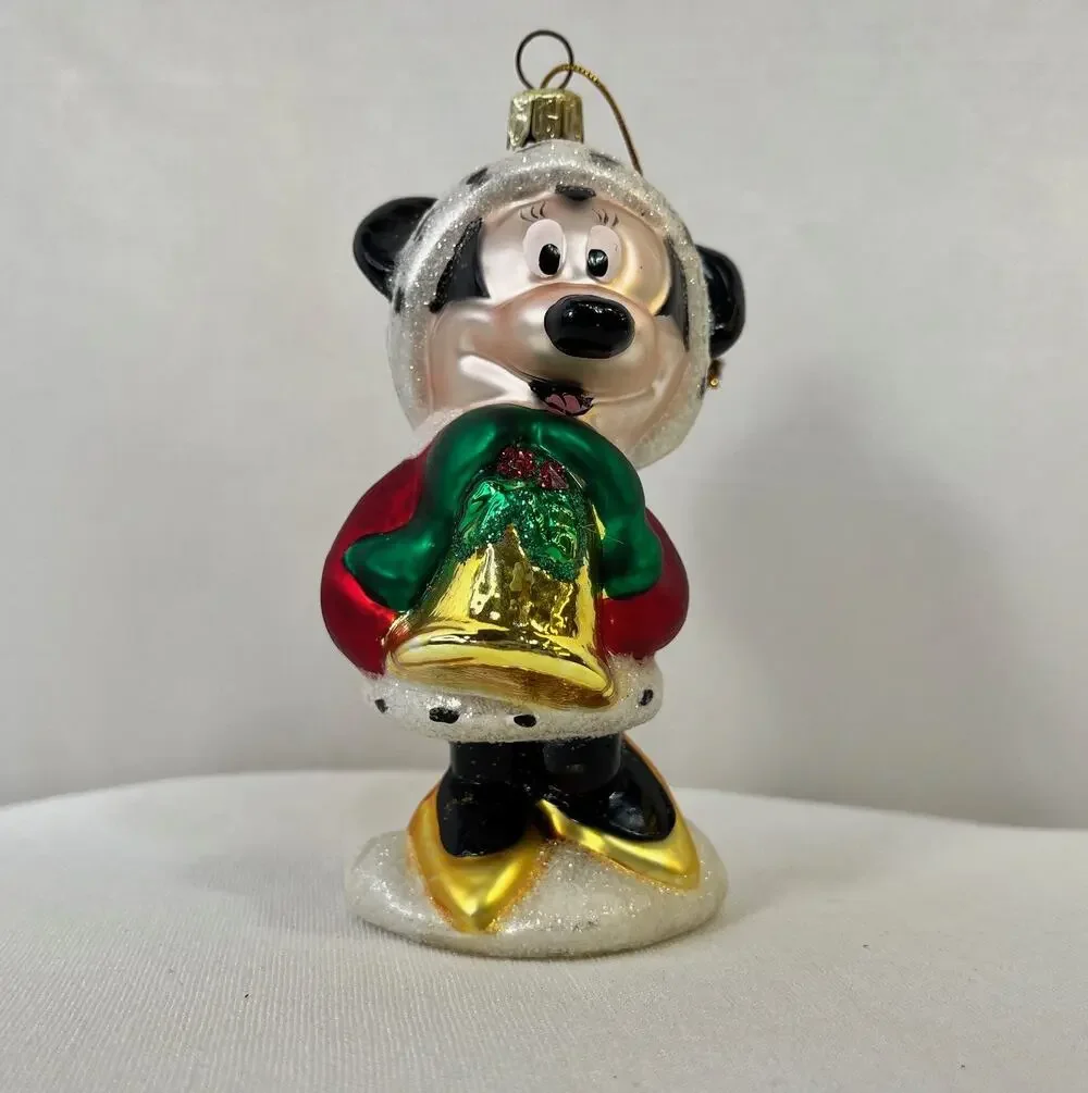 Minnie Mouse Christmas Ornament Glass Disney 2000 5